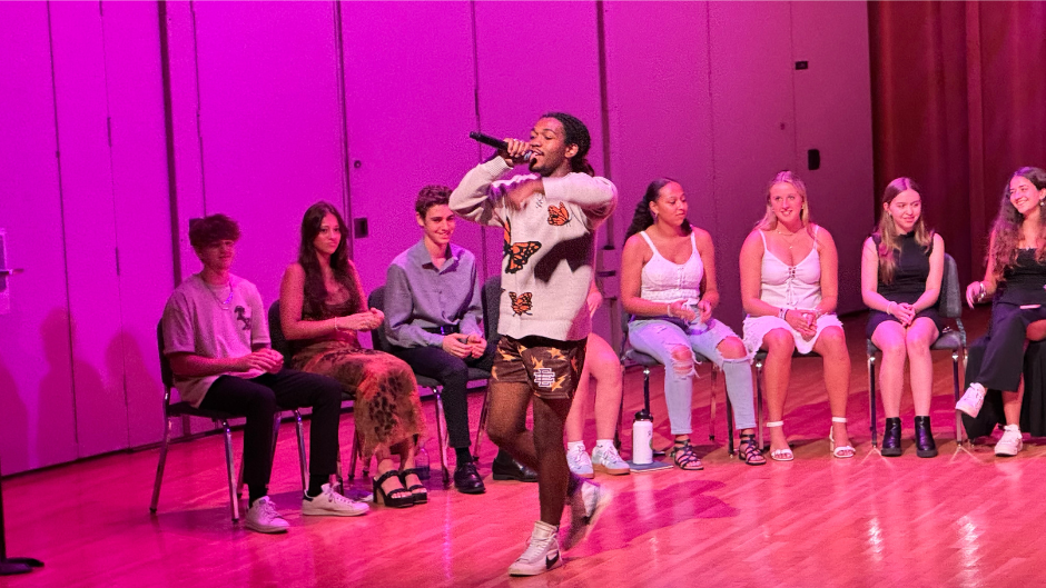 Summer Experience songwriting and rock band students in their final performance. Photo courtesy Raina Murnak/the Frost School of Music.