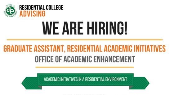 Job Opportunity: Graduate Assistant, Residential Academic Initiatives