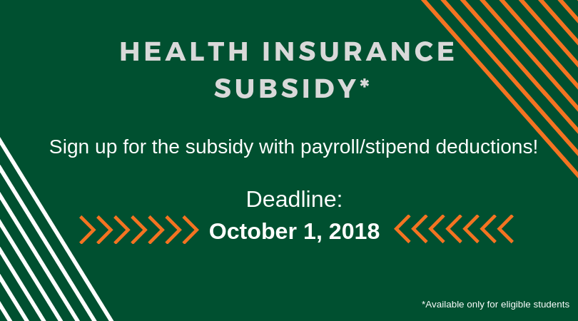 subsidy deadline is October 1, 2018