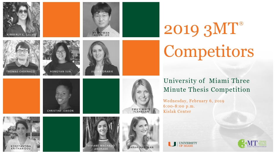 Final Competitors for 2019 3MT Announced
