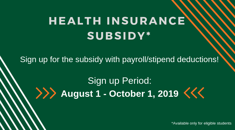 Subsidy sign up period: august 1- october 1 2019