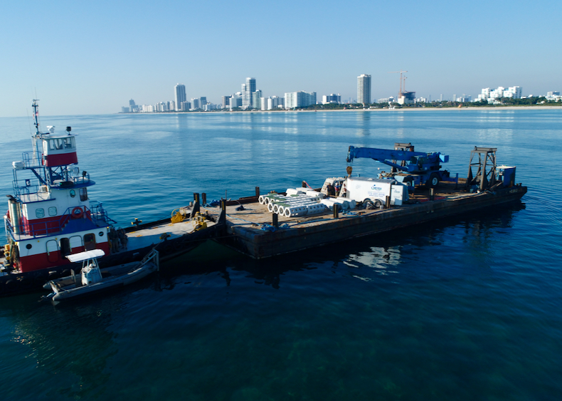University of Miami researchers submerge hybrid reef structures off Miami Beach