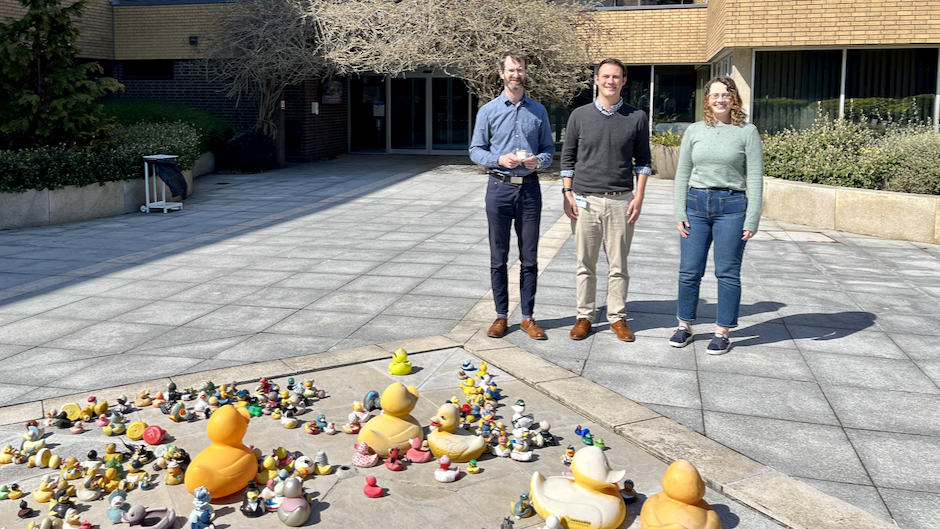 lead author with ECMWF collaborators (and co-authors) at the ECMWF headquarters in Reading, UK. From left to right: Linus Magnusson (ECMWF), Quinton Lawton, and Rebecca Emerton (ECMWF). 