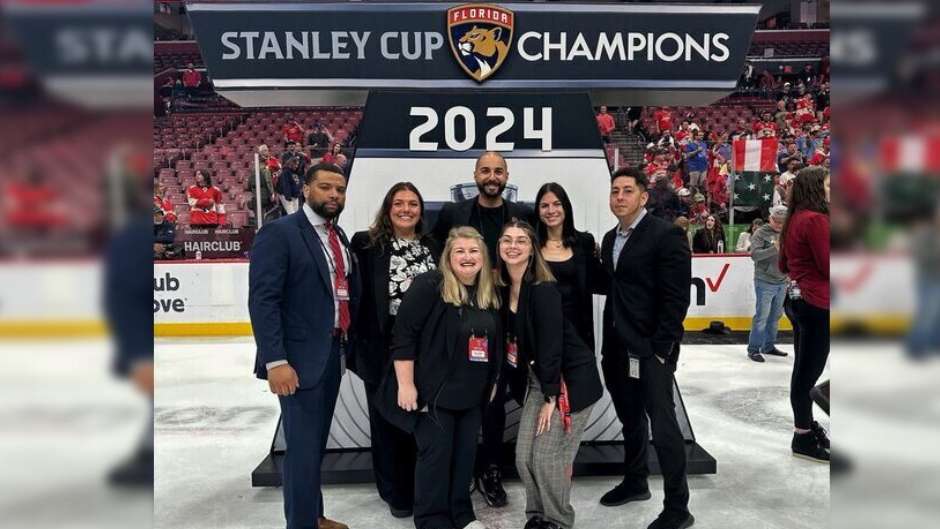 Sport administration student and alumnus win big at Panthers’ Stanley Cup victory 