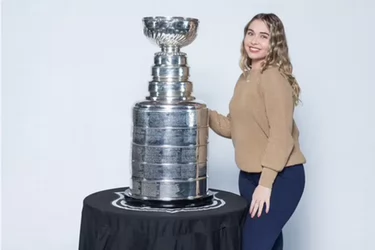 Alex Marie Solomon with the Stanley Cup