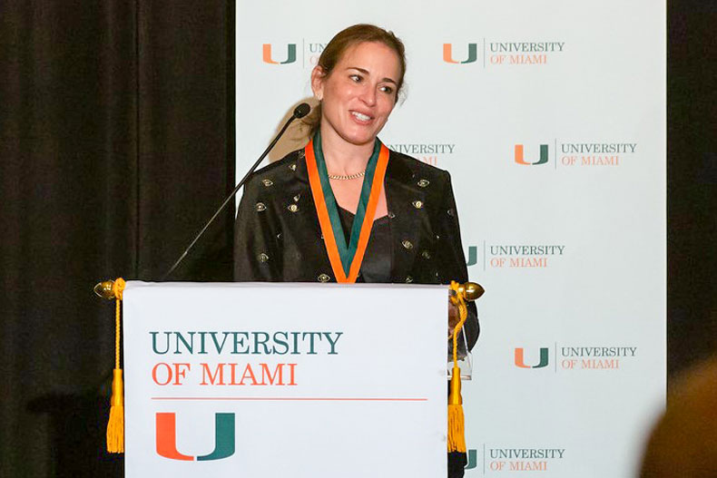 Erin Kobetz accepts the John K. and Judy H. Schulte Senior Endowed Chair in Cancer Research