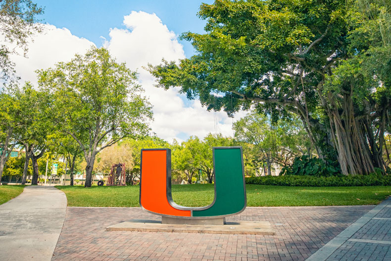 The U Statue on the University of Miami Coral Gables Campus. Photo: Mike Montero/University of Miami