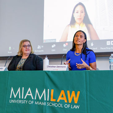 Christine Simmons speaks during Miami Law's Global Entertainment & Sports Law + Industry Conference. Photo: Jenny Abreu for the University of Miami