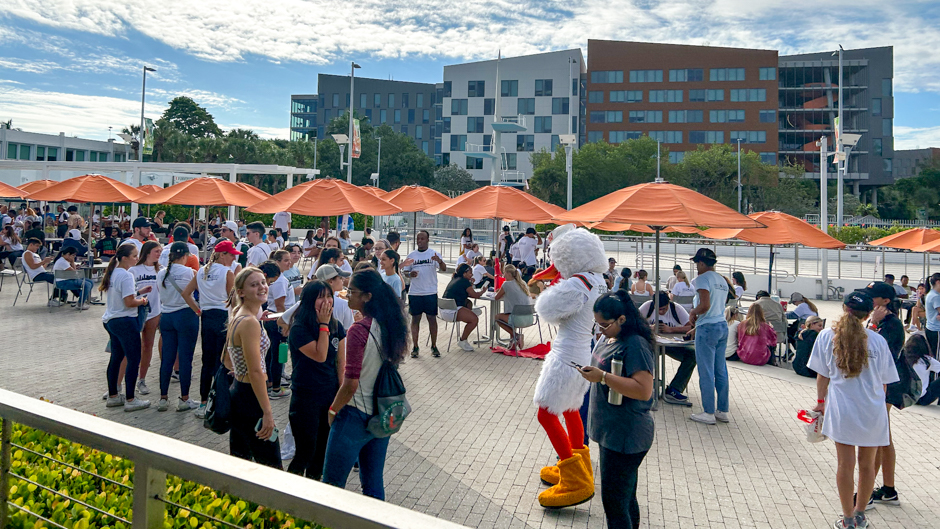 More than 330 students arrived on Saturday, Oct. 1, at the Lakeside Patio for their service location assignments.