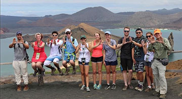 University of Miami students on study abroad program in the Galapagos.