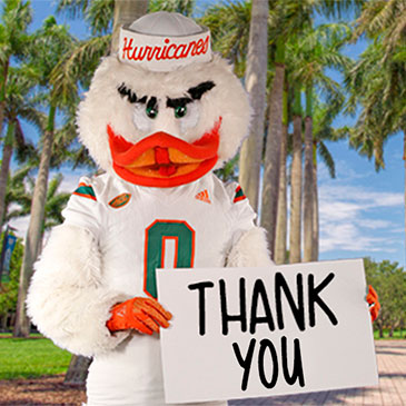 Sebastian the Ibis shows appreciation for UM employees