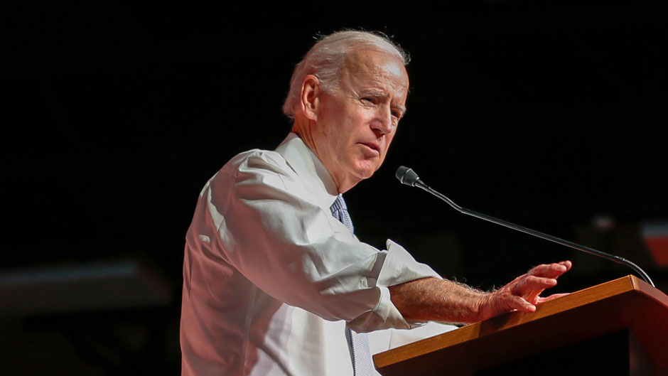 Joe Biden speaks at the University of Miami in March 2018