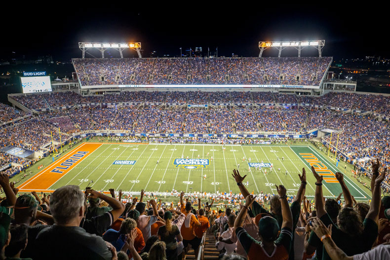 Camping World Stadium at night