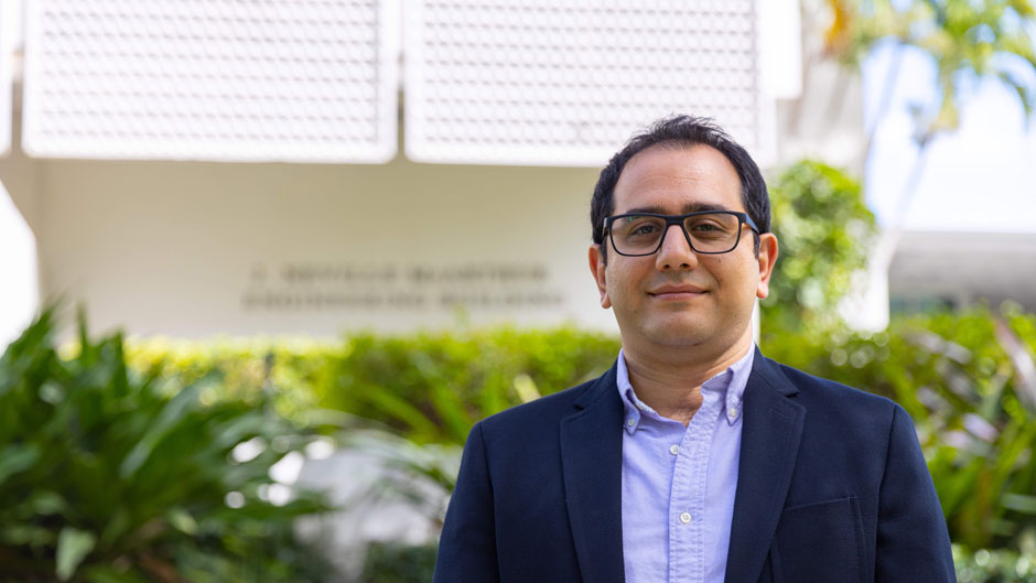 Ramin Moghaddass, an assistant professor of industrial engineering, in UM's College of Engineering, is developing mathematical and computational models to predict and prevent catastrophic failures.