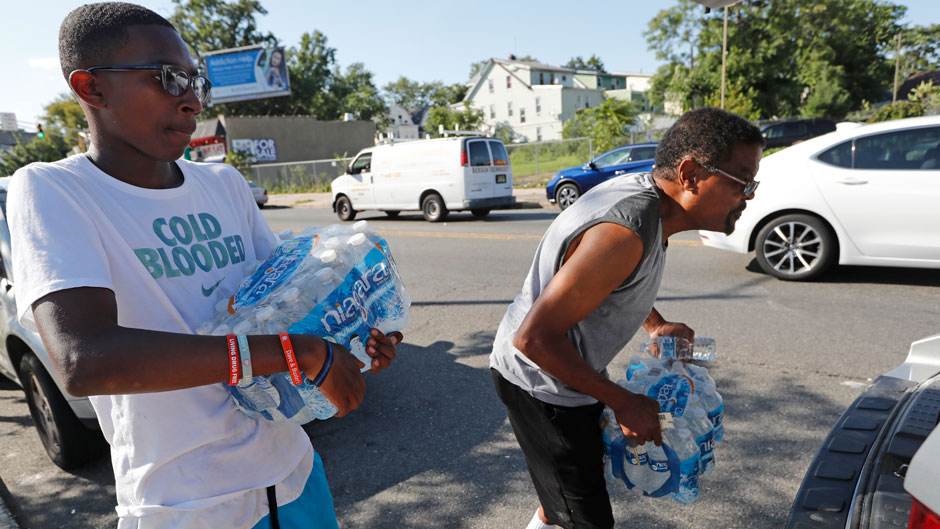 A water distribution site in Newark, New Jersey, where the EPA detected elevated levels of lead in drinking water in several residential homes.