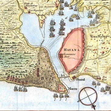 A map of the siege of Havana, courtesy Cuban Heritage Collection