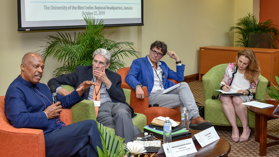Felicia Knaul, director of the University of Miami Institute for Advanced Study of the Americas, moderated a panel discussion oh health system reform in the Americas.