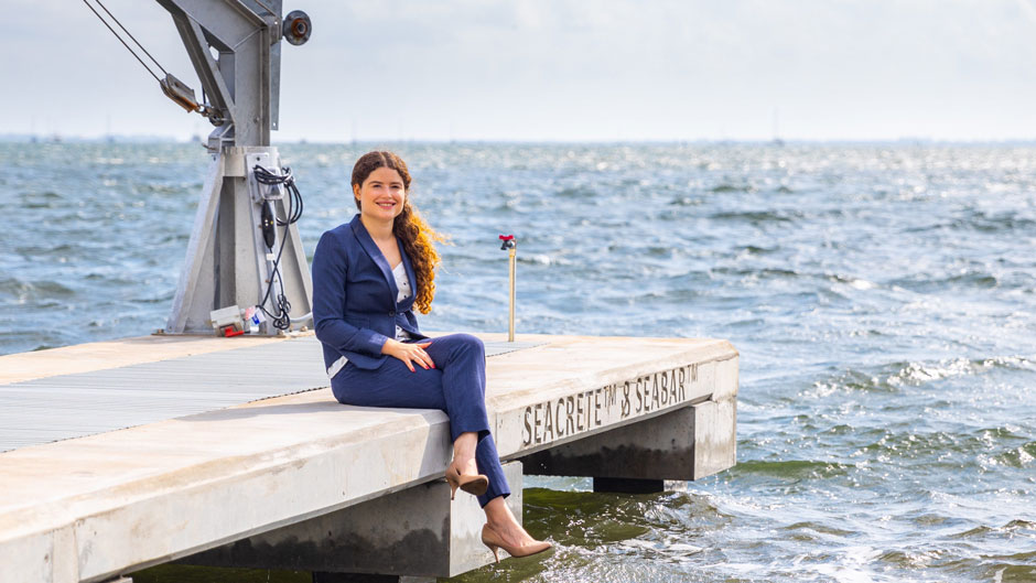 Vanessa Benzecry, the University of Miami College of Engineering graduate student who, working closely with Miami-based Dock and Marine Construction, spearheaded the entire project.