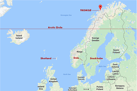 Map of Arctic Circle