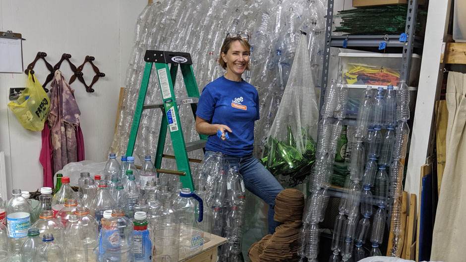 Jenna Efrein, a senior lecturer in glass in the University of Miami’s Art and Art History Department, wants your help collecting thousands of plastic bottles for her next installation.