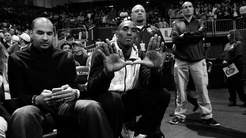 Kobe Bryant attended the Miami-Duke basketball game in 2014 during a visit to campus.