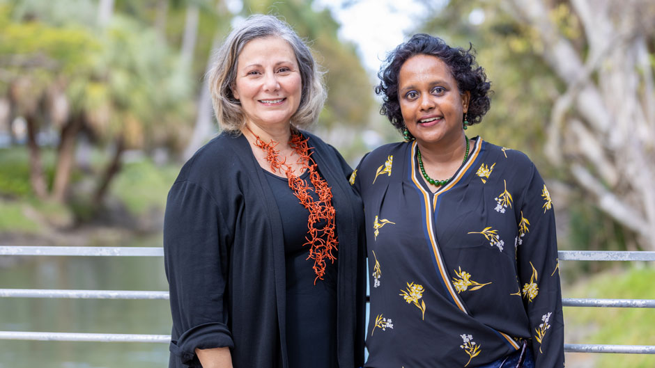 Sonia Chao, research associate professor at the School of Architecture, and Shouraseni Roy, professor in the Department of Geography and Regional Studies in the College of Arts and Sciences, will co-direct the new Master of Professional Science in Urban Sustainability and Resilience program. Photo: Evan Garcia/University of Miami
