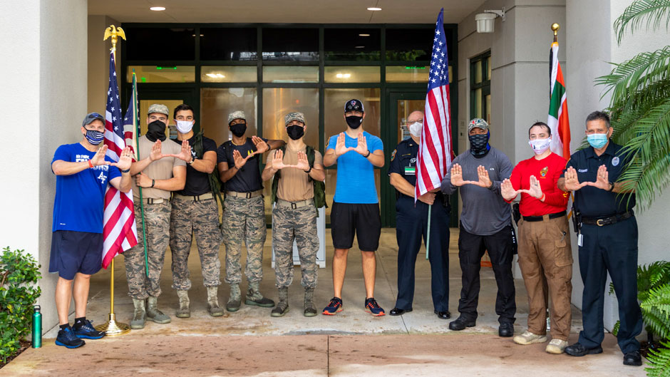 First-year student Alex Grayson Westover channeled his passion to commemorate the brave men and women who lost their lives 19 years ago by holding a 9.11-mile ruck—a run or brisk walk carrying a weighted backpack—through the Coral Gables Campus and surrounding neighborhoods.