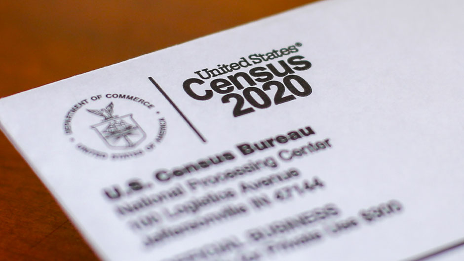 This April 5, 2020, file photo shows an envelope containing a 2020 census letter mailed to a U.S. resident in Detroit. The Supreme Court’s decision to allow the Trump administration to end the 2020 census was another case of whiplash for the census, which has faced stops from the pandemic, natural disasters and court rulings. (AP Photo/Paul Sancya, File)
