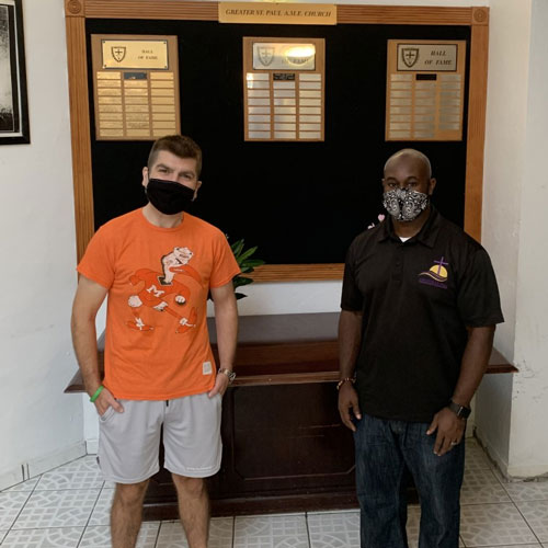 Timothy Loftus, third-year law students and fellow in the Center for Ethics and Public Service, and the Rev. Nathaniel Robinson III of Greater St. Paul A.M.E. Church in West Coconut Grove.