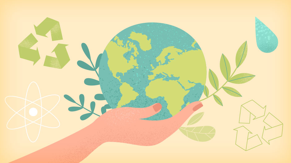 Graphic illustration depicting global sustainability