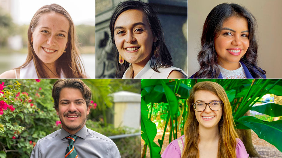 Clockwise from top left: Corinne Allen, Lynée Turek-Hankins, Maisy Lam, Leyna Stemle, and Joshua Dominguez.