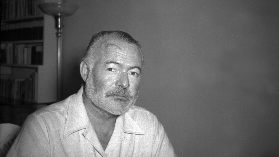 Ernest Hemingway, novelist, is seen at his country home in San Francisco de Paula near Havana, Cuba on August 21, 1950. (AP Photo)