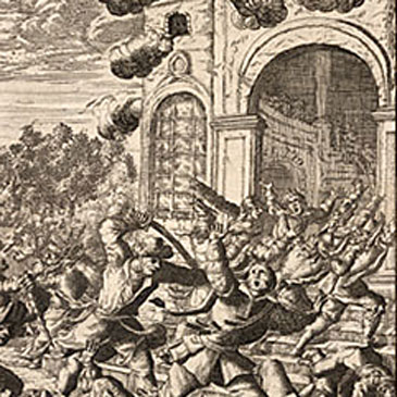 An illustration from Alexander Olivier Exquemelin's “The Buccaneers of America” titled Morgan Attacks Puerto del Principe, Cuba. Image: Library of Congress