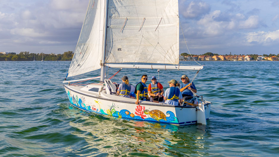 University of Miami students sail with Shake a Leg in January 2020. Photo: Evan Garcia/University of Miami