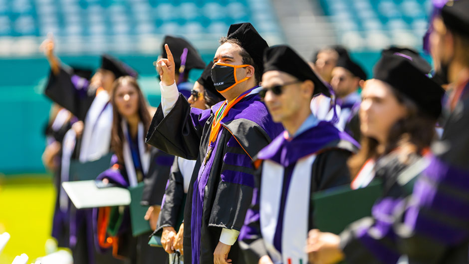 The School of Law ceremony was the first of seven this week that will honor the University of Miami’s 3,842 graduates. Photo: TJ Lievonen/University of Miami