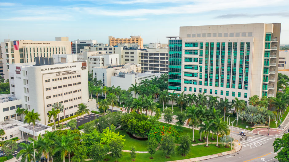 An aerial view of the Medical Campus. Photo: TJ Lievonen/University of Miami