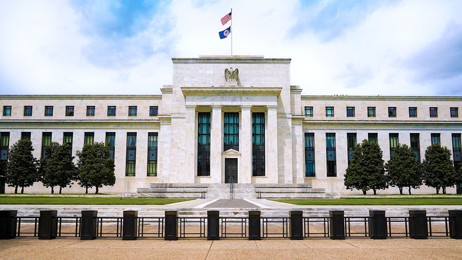 This May 4, 2021, photo shows the Federal Reserve building in Washington. (AP Photo/Patrick Semansky)