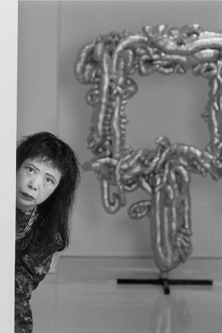 Duane Michals (United States, b. 1932)  Yayoi Kusama, 1990s  Edition 1/25 Gelatin silver print with hand-applied text  © Duane Michals