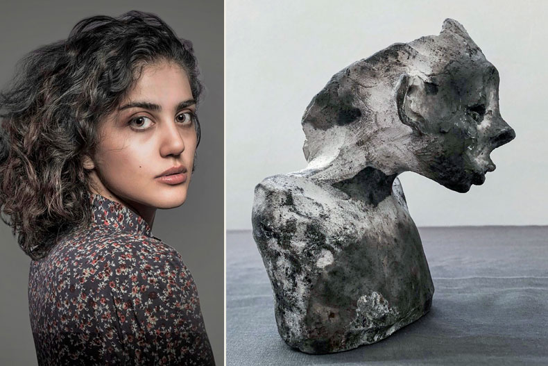 Sepideh Kalani (Ceramics), Donkey Eyes, 2020, Ceramic and Saggar