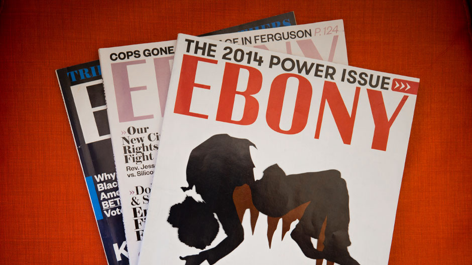 A collection of Ebony magazine issues from University of Miami Libraries. Photo: Diego Meza-Valdes/University of Miami
