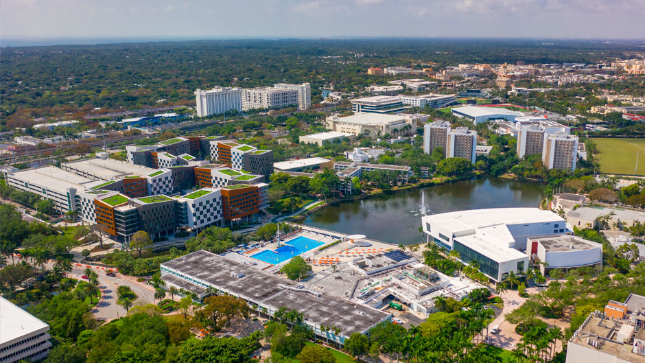 The Coral Gables campus from above. TJ Lievonen/University of Miami