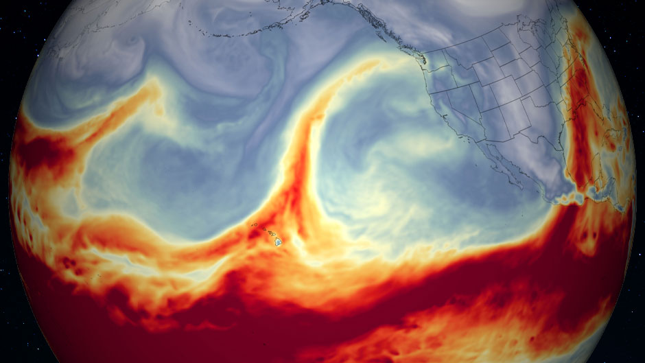 Atmospheric rivers form in the Pacific Ocean