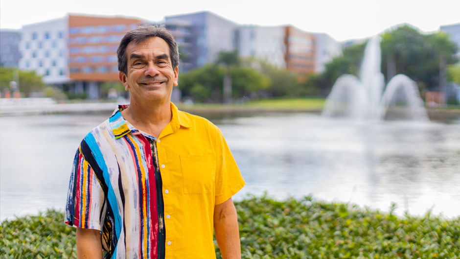Daniel Suman photographed on the Coral Gables Campus by TJ Lievonen/University of Miami