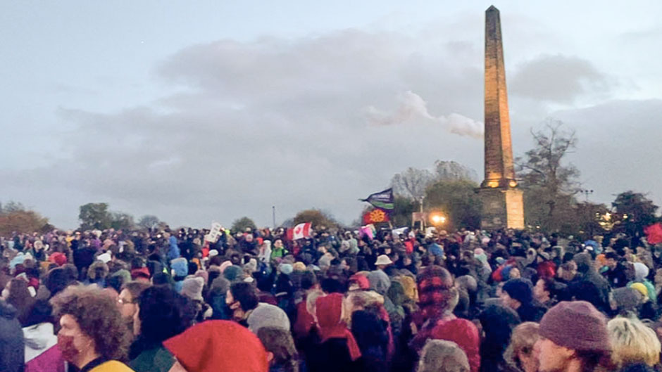 Climate march in Glasgow, Scotland