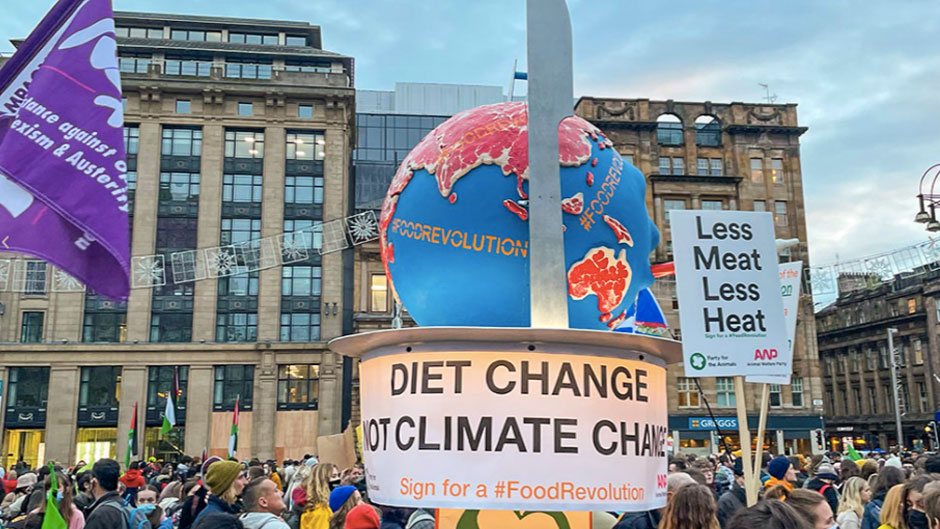 Climate march in Glasgow, Scotland