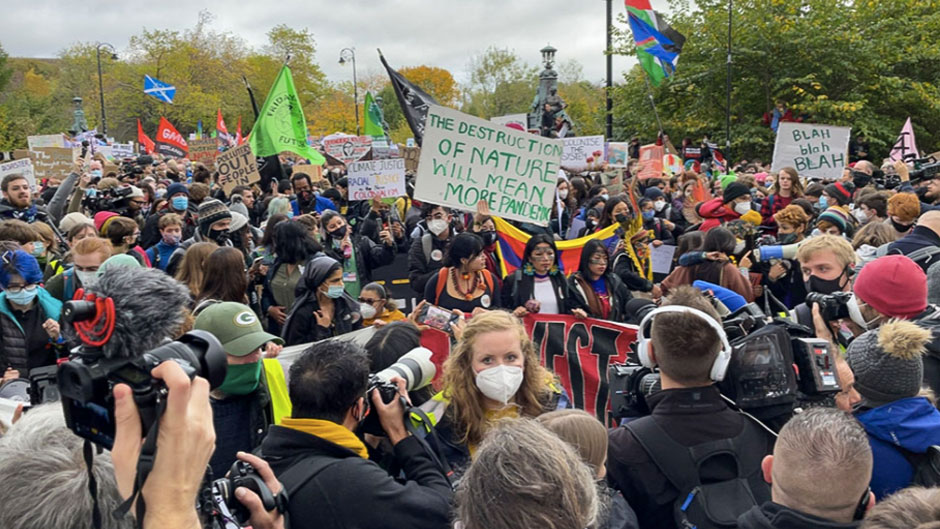 Climate march in Glasgow, Scotland