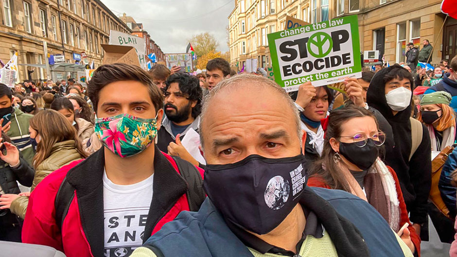 Climate march in Glasgow, Scotland