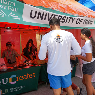 The University of Miami U Creates book at the Miami Book Fair Street Fair, November 2021