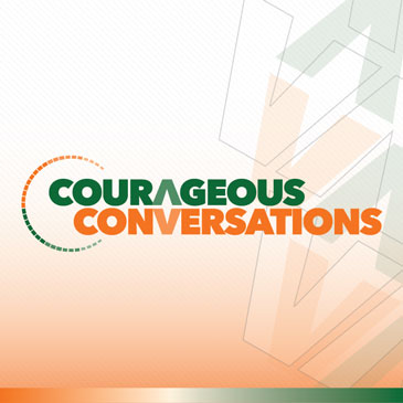 Courageous Conversations graphic design by Tina Talavera