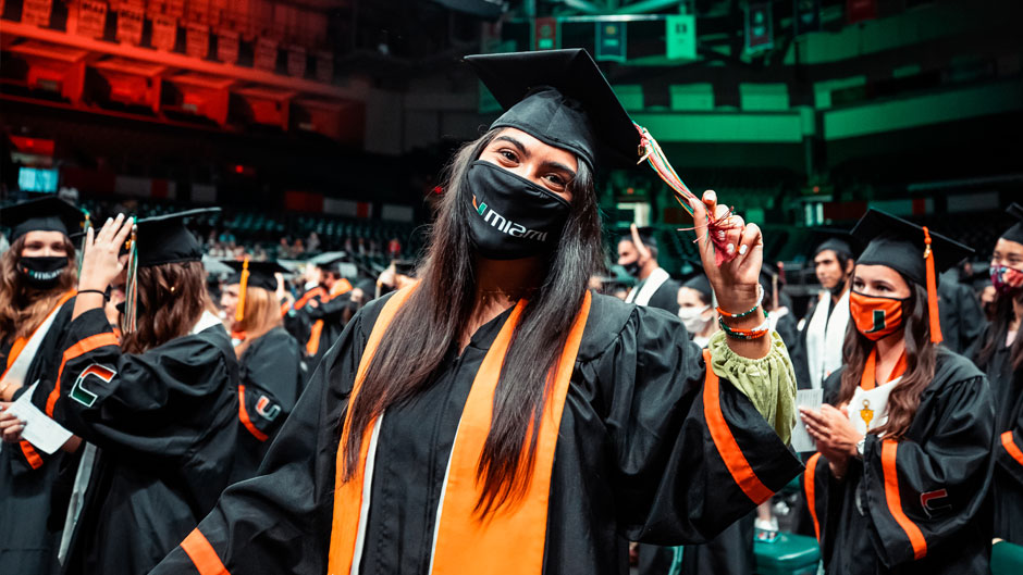 The Class of 2020 was honored with a special commencement ceremony on Friday, Nov. 5, 2021. Photo: Mike Montero/University of Miami